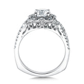 Floral Shape Halo Diamond Engagement Ring